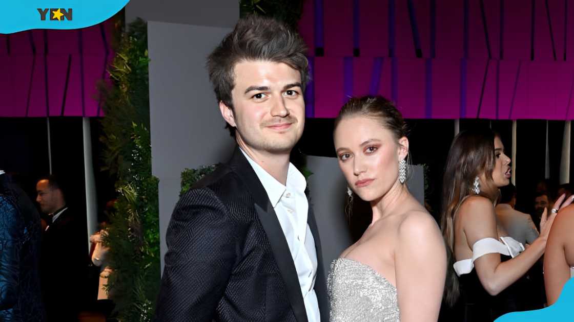 Joe Keery and Maika Monroe during the Vanity Fair Oscar Party Joe Keery and Maika Monroe during the Vanity Fair Oscar Party