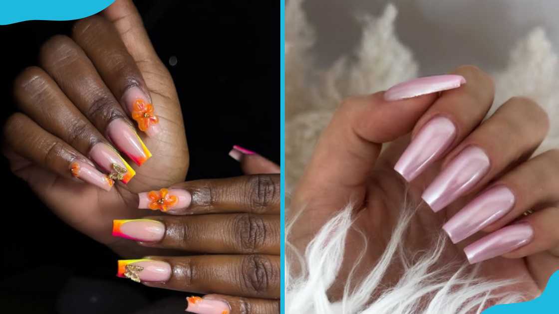 Medium-short coffin nails Medium-short coffin nails