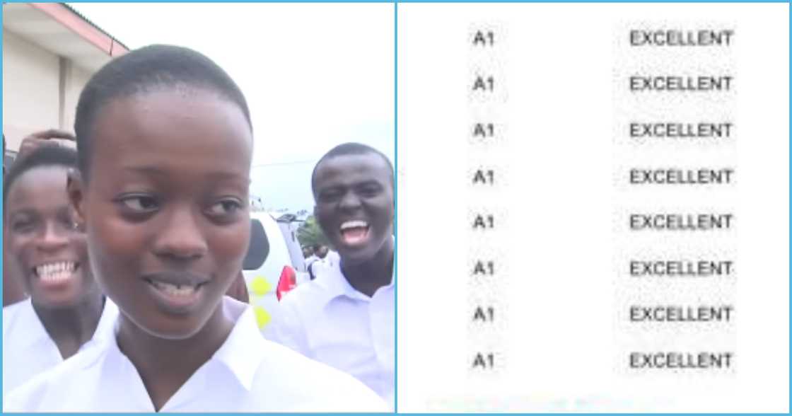 Photo of Okuapeman student and WASSCE result slip Photo of Okuapeman student and WASSCE result slip