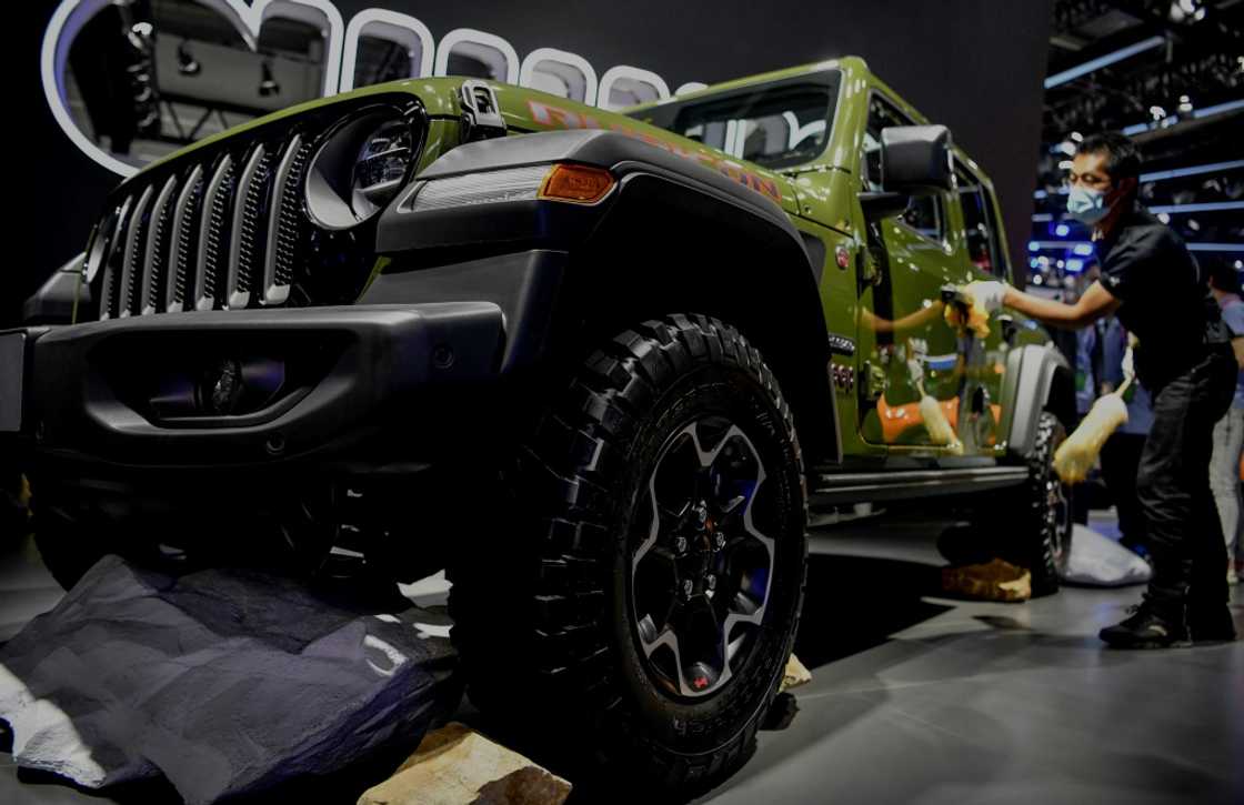 A Jeep Rubicon Recon on display at the Beijing Auto Show in Beijing in September 2020 A Jeep Rubicon Recon on display at the Beijing Auto Show in Beijing in September 2020