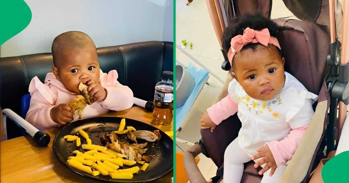 A video of a one-year-old South African girl eating chicken and chips at Spur has gone viral A video of a one-year-old South African girl eating chicken and chips at Spur has gone viral