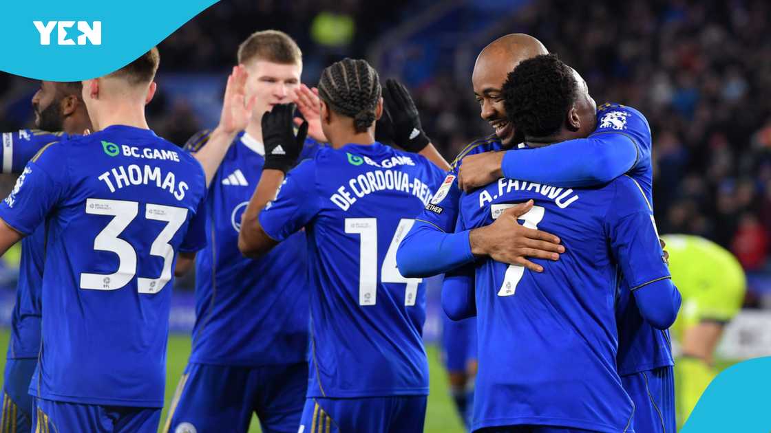 Jordan Ayew, Abdul Fatawu Issahaku, long-range goal, English Championship, Leicester City, Ipswich Town, King Power Stadium, Championship history.