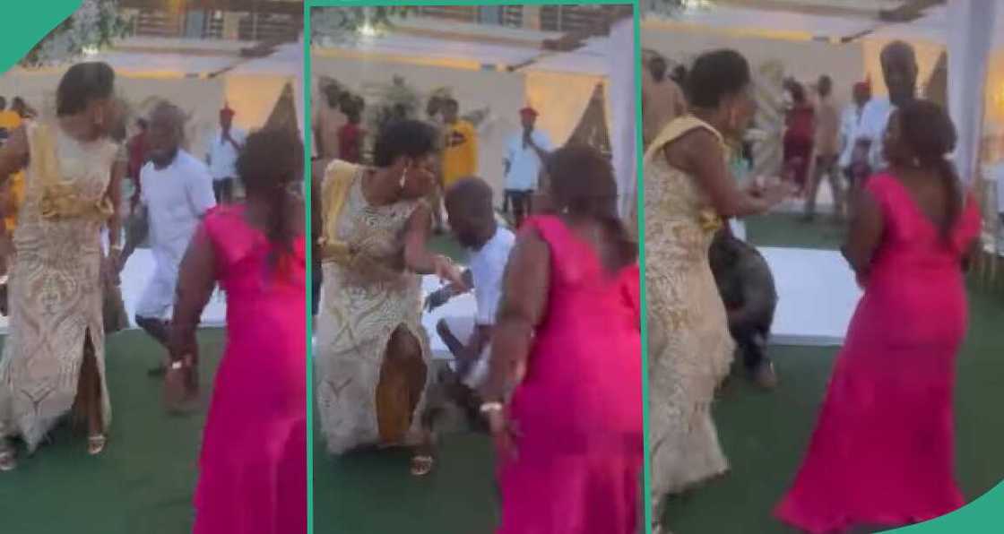 Reactions as lady stops man from dancing with her, shows him her ring in video Reactions as lady stops man from dancing with her, shows him her ring in video