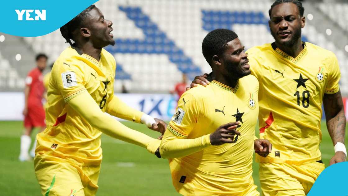 Thomas Partey celebrates after scoring against Madagascar. Thomas Partey celebrates after scoring against Madagascar.