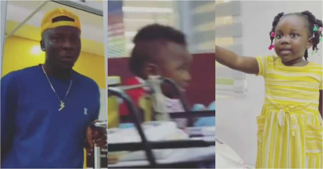 That's my baby - Stonebwoy's daughter Jidula boldly tells him as she gushes over cute boy