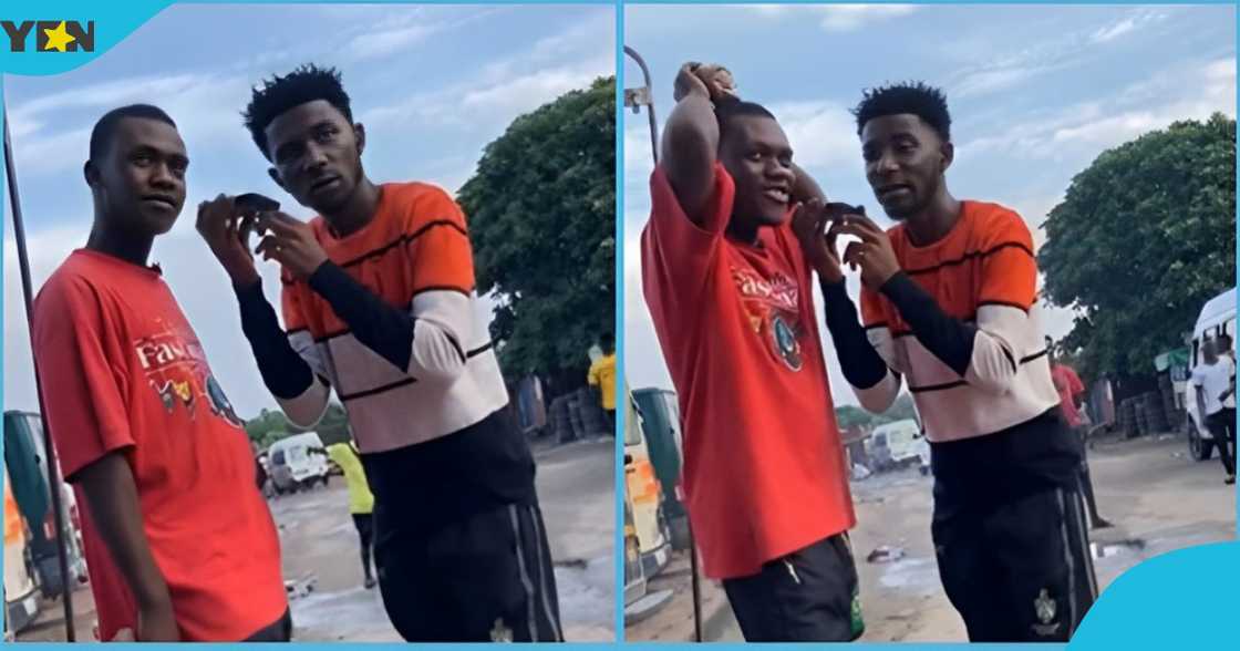 Photo of a Ghanaian mate in disbelief after his lover failed a loyalty test. Photo of a Ghanaian mate in disbelief after his lover failed a loyalty test.