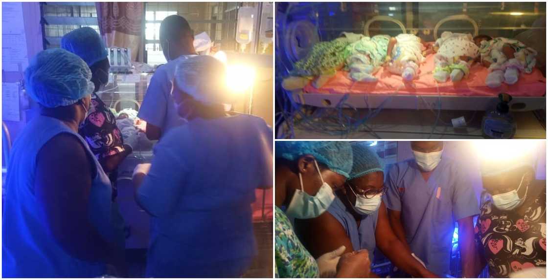 Ghanaian lady Hellen Tetteh gives birth to five new girls Ghanaian lady Hellen Tetteh gives birth to five new girls
