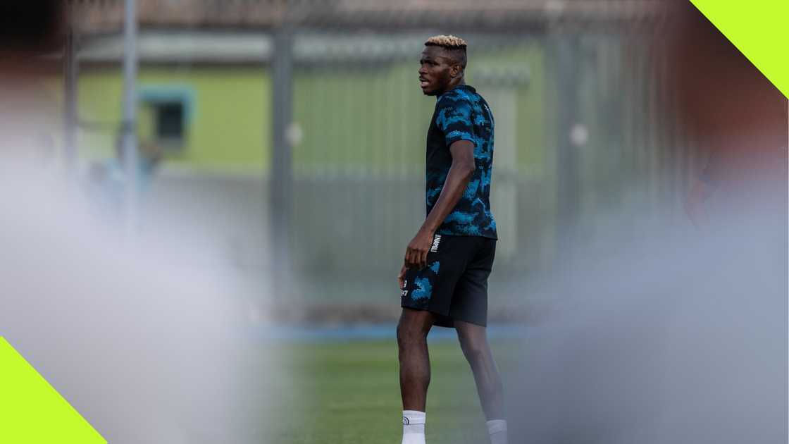Victor Osimhen in Napoli's pre-season training. Victor Osimhen in Napoli's pre-season training.