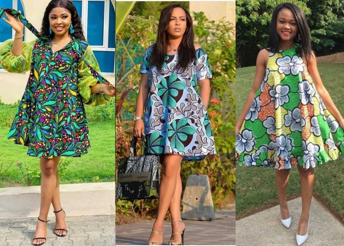 Ladies wearing knee-length flaring dresses Ladies wearing knee-length flaring dresses