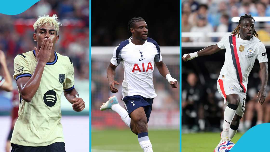 Mohammed Kudus, Jeremy Doku, Savio, Lamine Yamal, European football Mohammed Kudus, Jeremy Doku, Savio, Lamine Yamal, European football