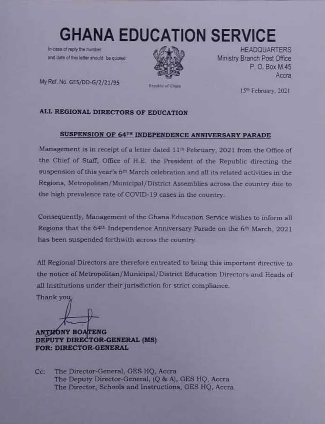 6th March: No independence day parade due to COVID-19 - Akufo-Addo 6th March: No independence day parade due to COVID-19 - Akufo-Addo
