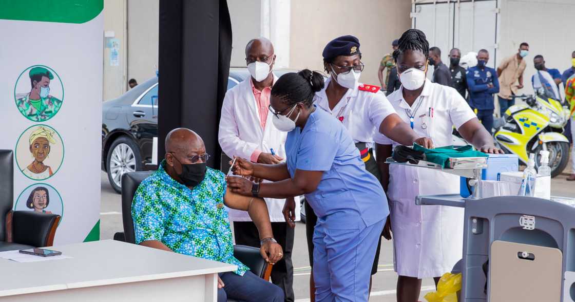 Akufo-Addo, wife take COVID-19 vaccine; here are 6 photos from the exercise