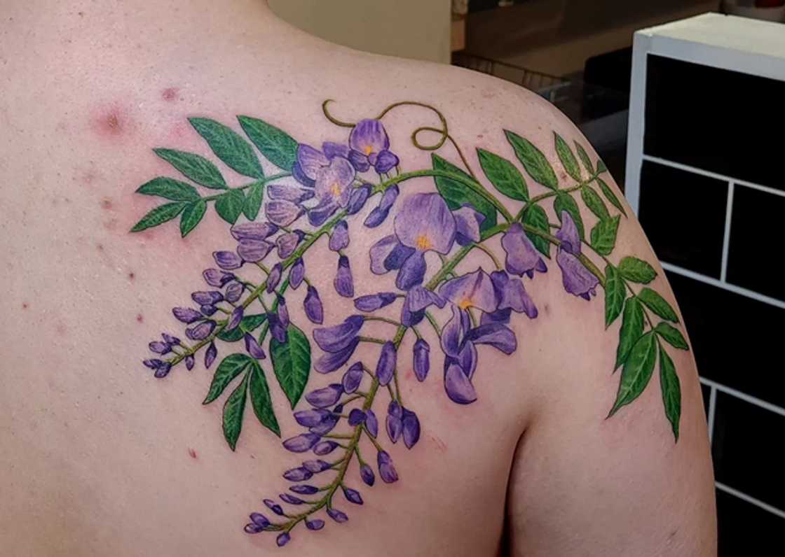 Japanese wisteria flower tattoo