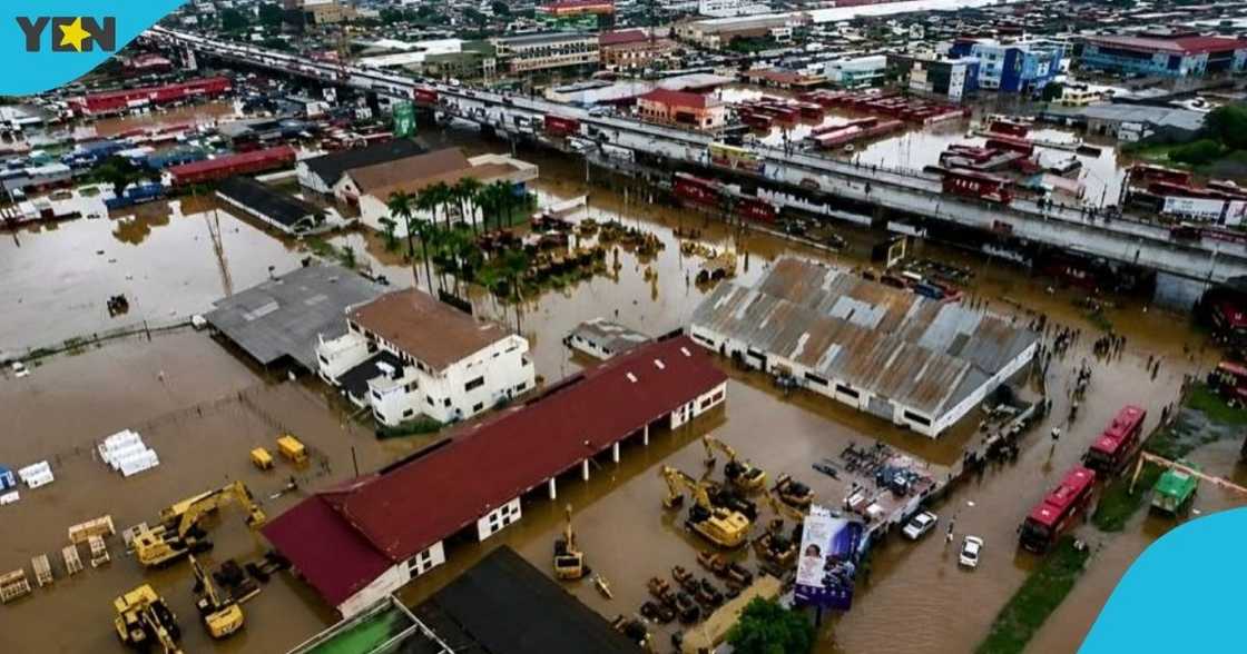 The Ghana National Fire Service, GNFS, rescued 479 people, torrential rain, severe fires, Floods in Accra, floods in Ghana.