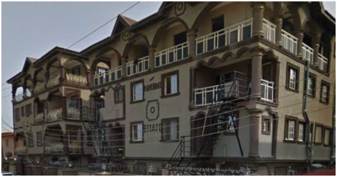 The three-storey apartment in Lagos