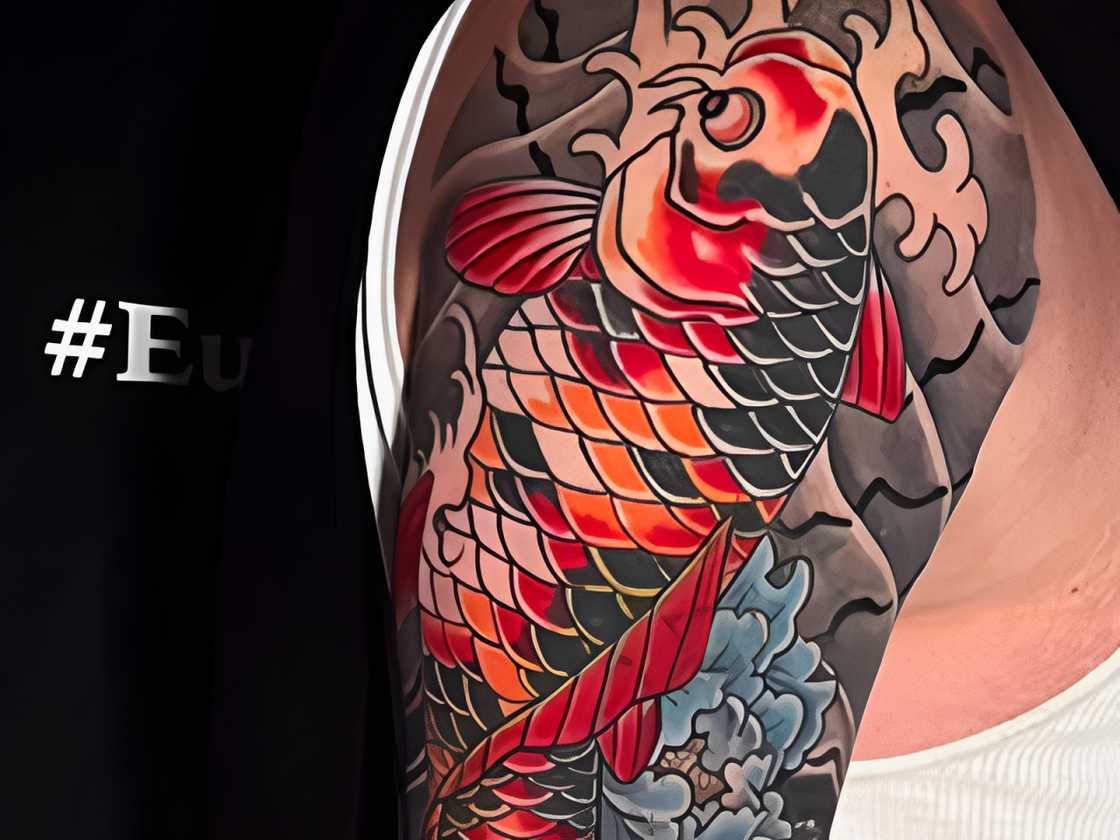 Traditional Japanese koi fish sleeve Traditional Japanese koi fish sleeve