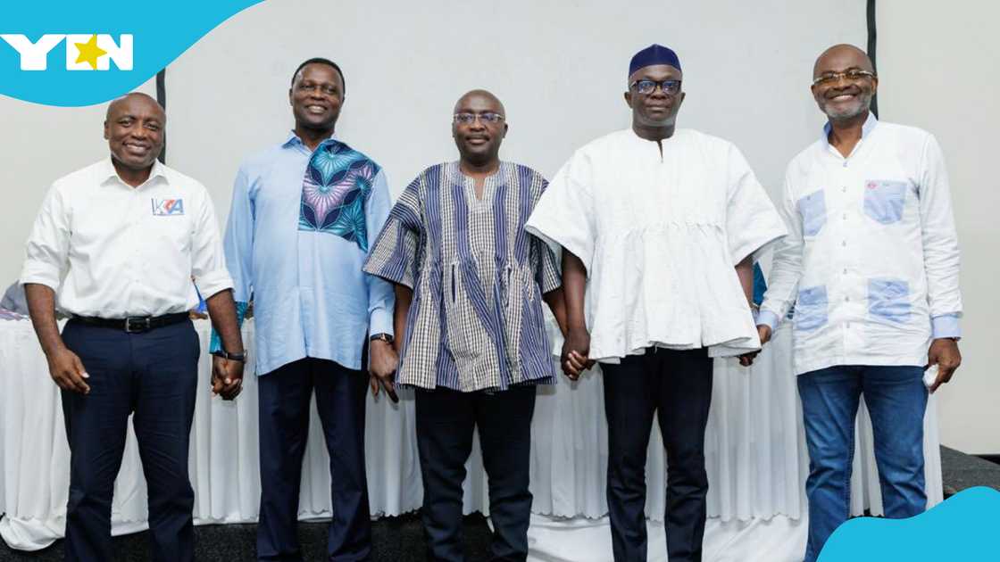 Dr Mahamudu Bawumia, Kennedy Agaypong, Bryan Acheampong, NPP, flagbearer race, Global InfoAnalytics poll, Peace pact