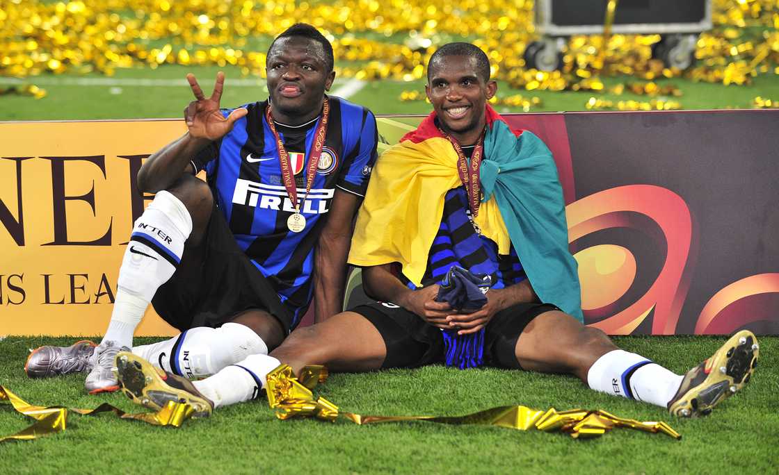 Sulley Muntari, Samuel Eto'o, Inter Milan, 2010 Champions League, Inter Milan treble 2010 Sulley Muntari, Samuel Eto'o, Inter Milan, 2010 Champions League, Inter Milan treble 2010