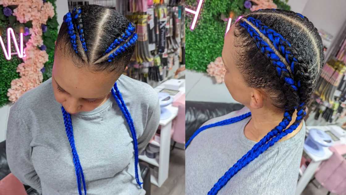stunning blue two braids hairstyles