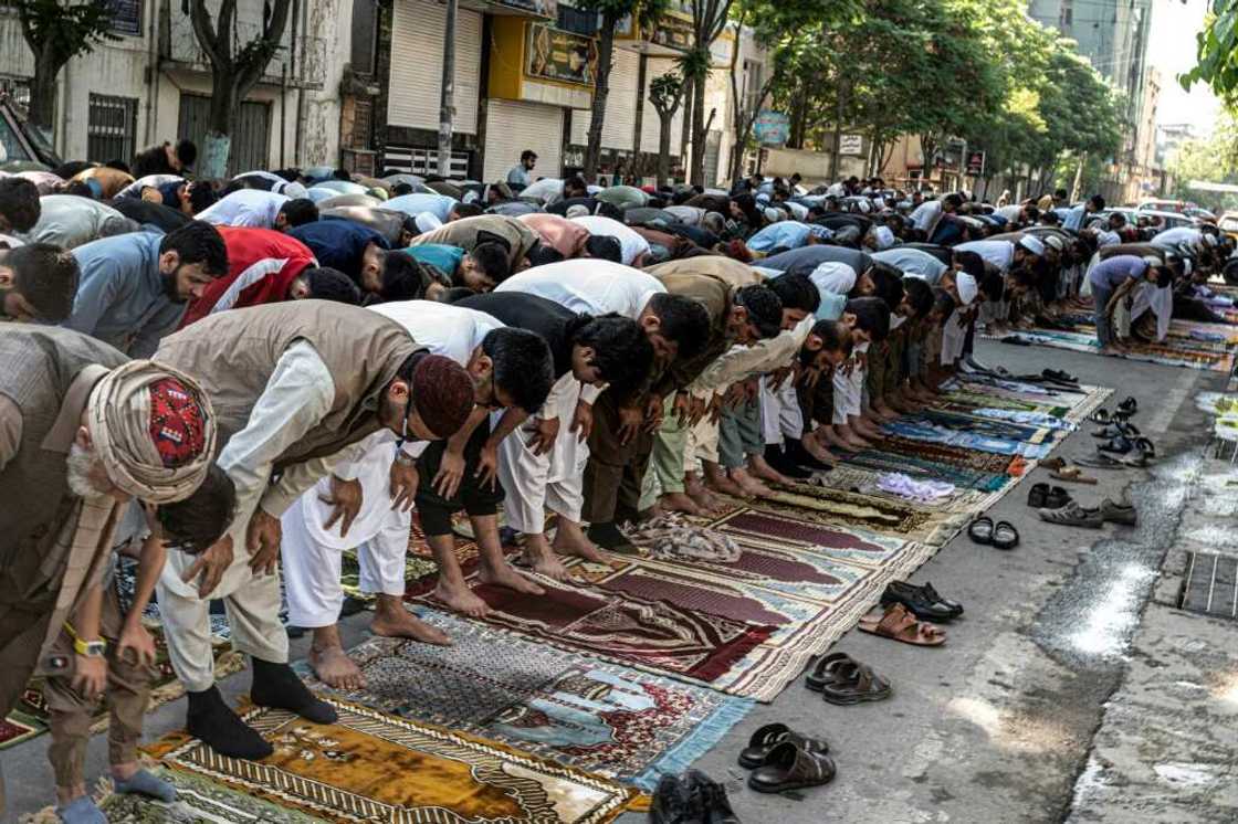 Muslim devotees offering Eid al-Fitr prayers, which marks the end of the holy fasting month of Ramadan outside a mosque in Kabul earlier this year Muslim devotees offering Eid al-Fitr prayers, which marks the end of the holy fasting month of Ramadan outside a mosque in Kabul earlier this year