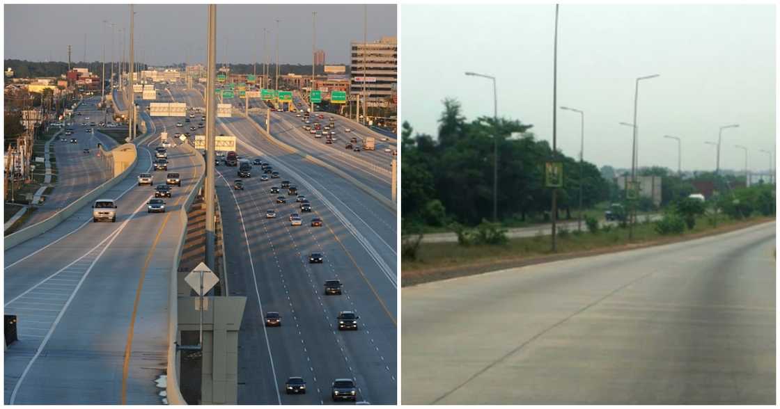 Motorway and 10-lane road