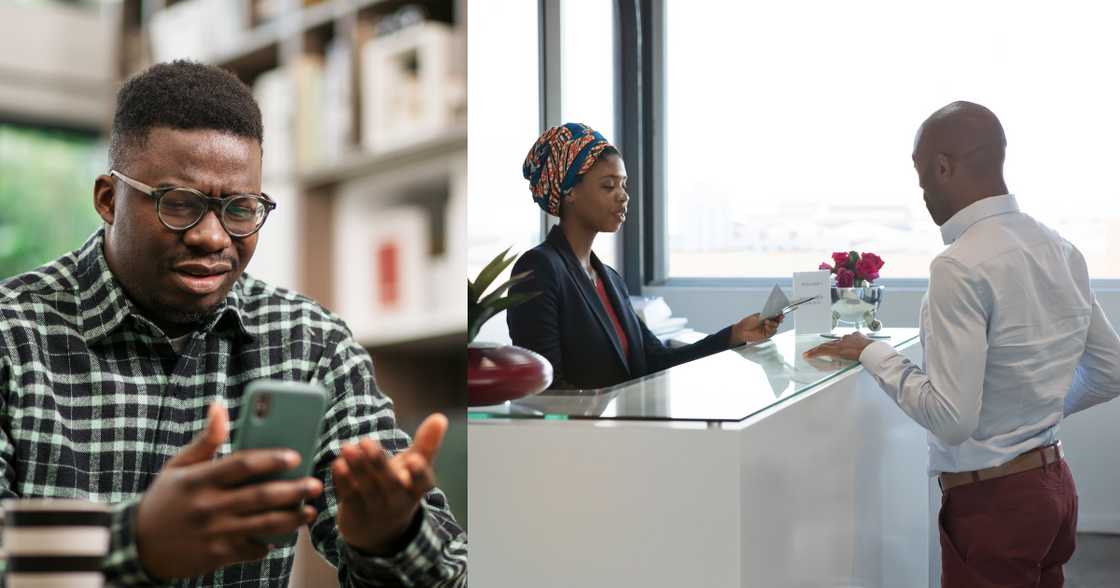 Young Ghanaian man opens up about how he was denied hotel reservation. Young Ghanaian man opens up about how he was denied hotel reservation.