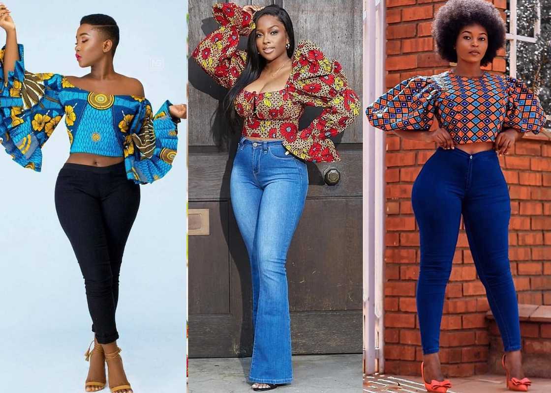 Girls wearing Ankara crop tops Girls wearing Ankara crop tops