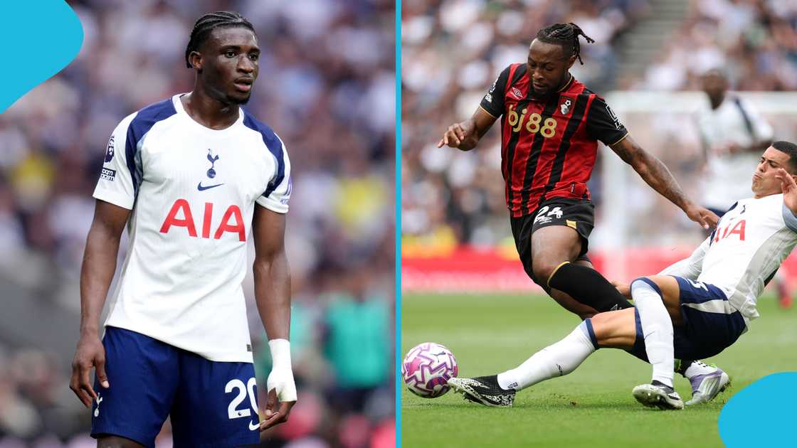 Antoine Semenyo, Mohammed Kudus, Tottenham, Bournemouth, Premier League. Antoine Semenyo, Mohammed Kudus, Tottenham, Bournemouth, Premier League.