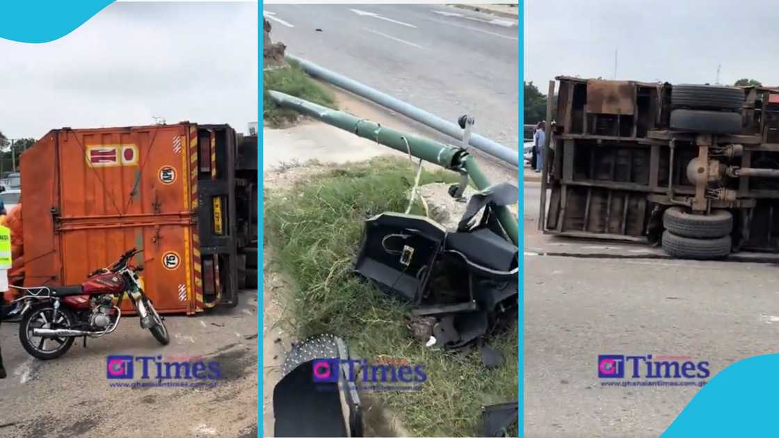 Alajo, Tesano, Accident, Truck, Heavy truck, Police, Traffic light, Driver injured, Mate injured, Achimota Hospital Alajo, Tesano, Accident, Truck, Heavy truck, Police, Traffic light, Driver injured, Mate injured, Achimota Hospital