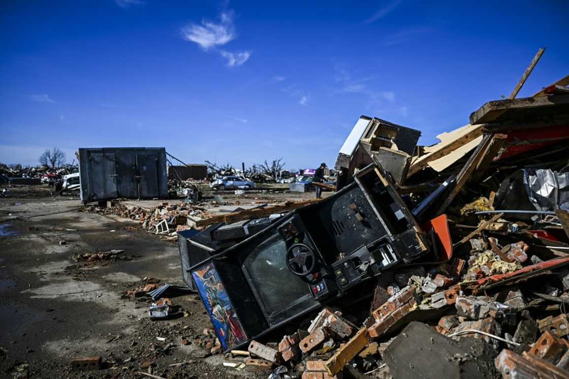 Debris from Chuck's Dairy Bar and other nearby buildings, destroyed in a tornado, are seen in Rolling Fork, Mississippi Debris from Chuck's Dairy Bar and other nearby buildings, destroyed in a tornado, are seen in Rolling Fork, Mississippi