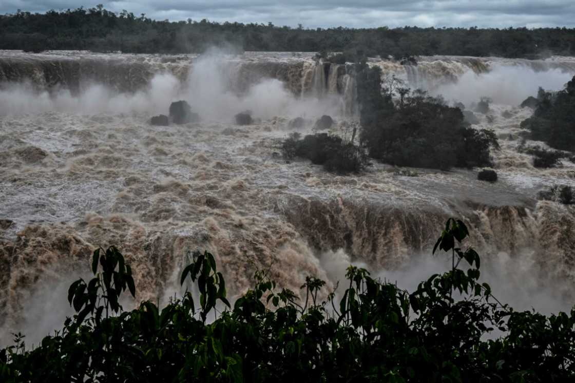 Iguazu, among the world's biggest waterfalls, has nearly 10 times the usual water volume after heavy rains in southern Brazil Iguazu, among the world's biggest waterfalls, has nearly 10 times the usual water volume after heavy rains in southern Brazil