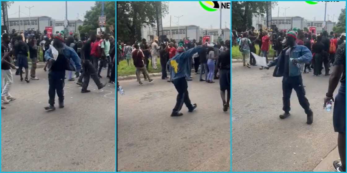 Protestor shows marvelous dance moves at demonstration