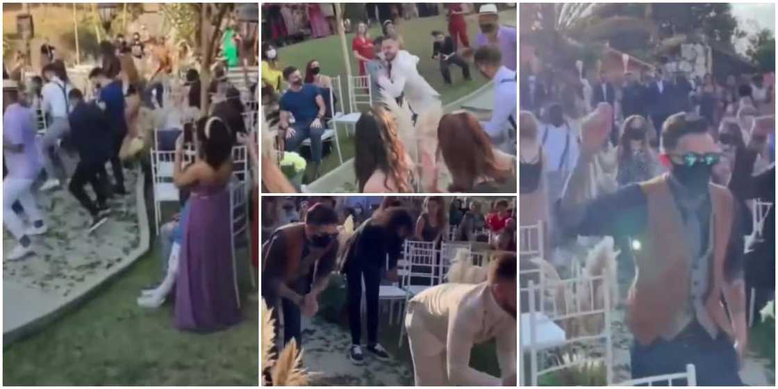 Video shows cute moment groom showed up at wedding service, dances with different guest before going to the altar Video shows cute moment groom showed up at wedding service, dances with different guest before going to the altar