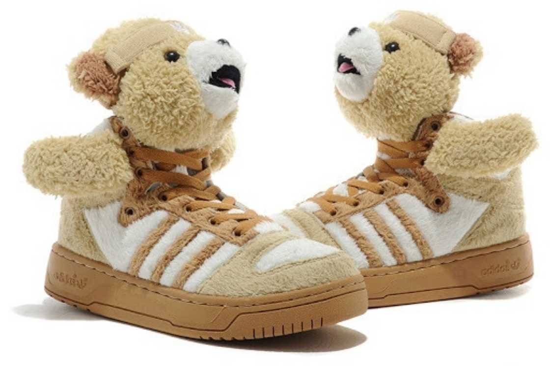 A pair of Jeremy Scott x Adidas "Bear" sneaker