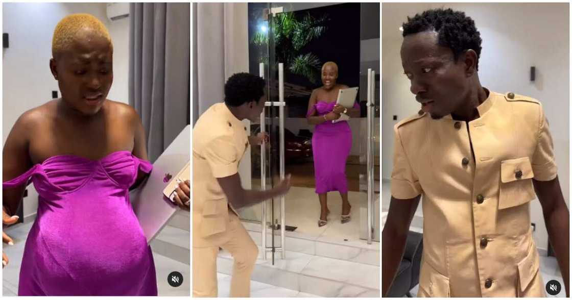 Fella Makafui and Michael Blackson in a skit