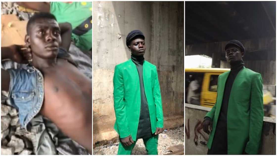 Nigerian man who turned model after sleeping under bridge in Lagos becomes a celebrity, opens Twitter account