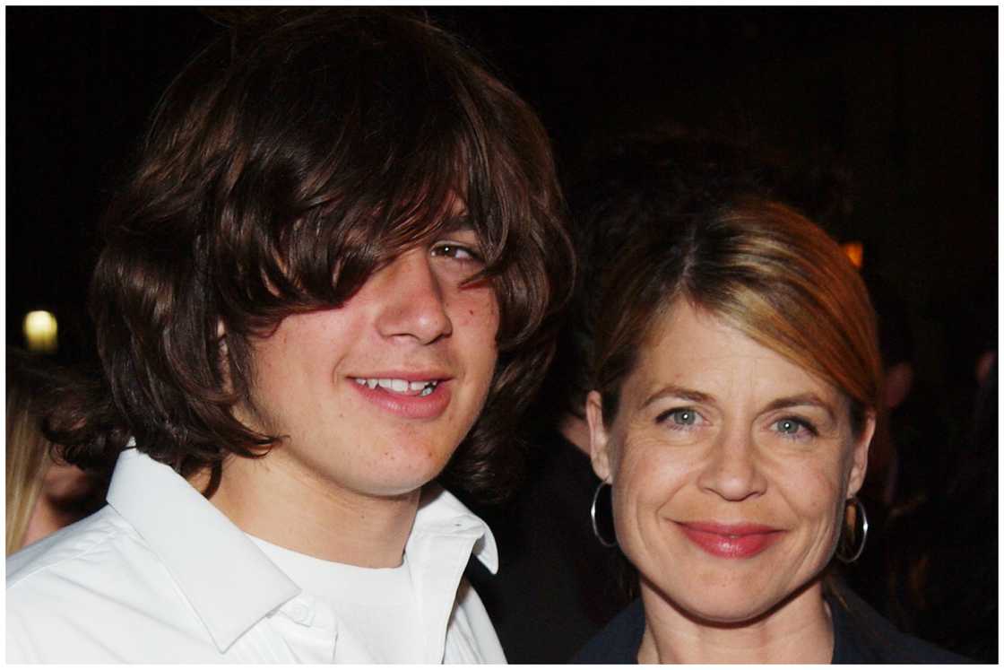 Linda Hamilton and son Dalton Abbott during "Hellboy" Los Angeles Premiere at Mann Village Theater in Westwood, California, United States. Linda Hamilton and son Dalton Abbott during "Hellboy" Los Angeles Premiere at Mann Village Theater in Westwood, California, United States.