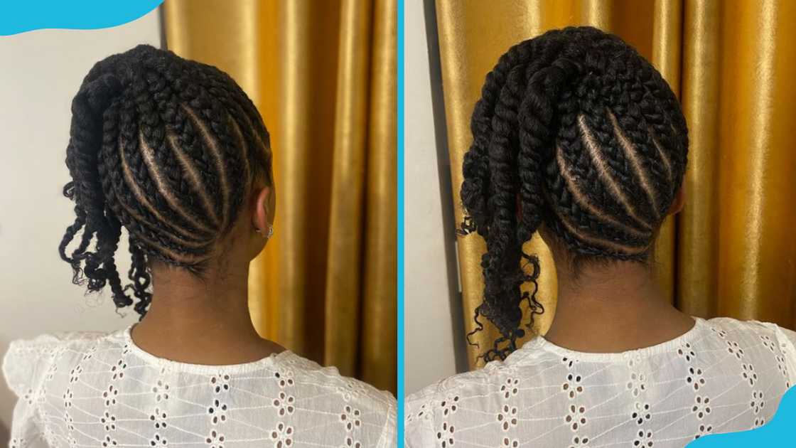 Cornrow twist ponytail