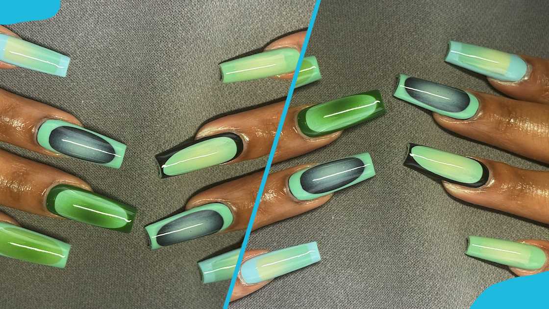 Mesmerising green aura nails Mesmerising green aura nails