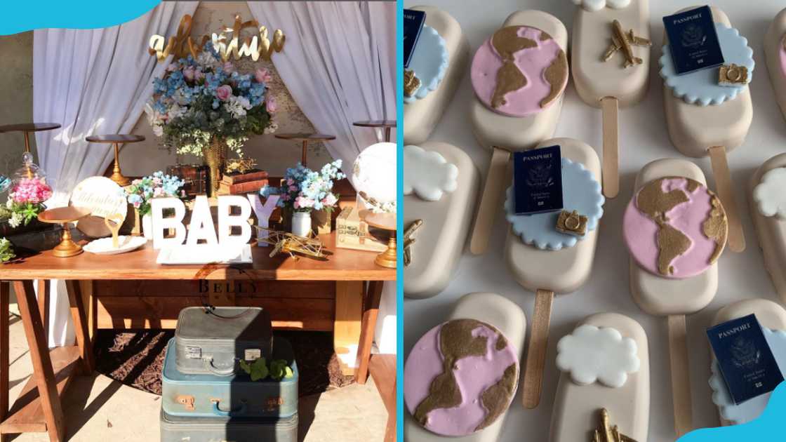 Around the globe gender reveal theme