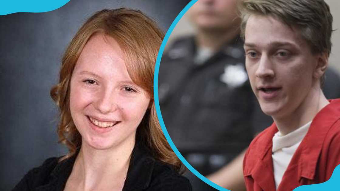 Jessie Blodgett is smiling for a picture and Daniel Bartelt during a court hearing Jessie Blodgett is smiling for a picture and Daniel Bartelt during a court hearing