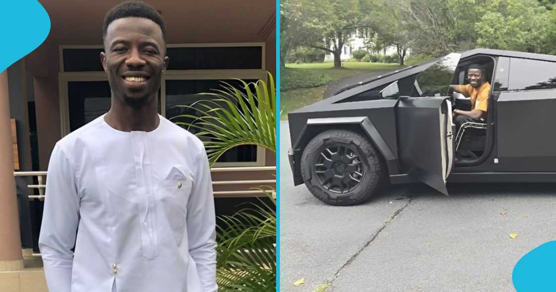 Kwaku Manu: Ghanaian Actor Flexes As He Drives Tesla Cybertruck For The ...