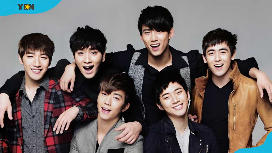 2PM members: Nichkhun, Taecyeon, Wooyoung, Junho, Jun. K, and Chansung 2PM members: Nichkhun, Taecyeon, Wooyoung, Junho, Jun. K, and Chansung