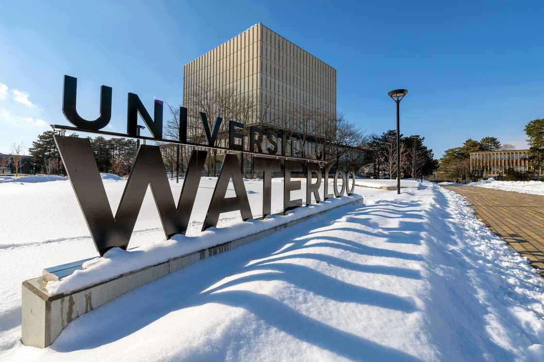 The University of Waterloo's sign The University of Waterloo's sign