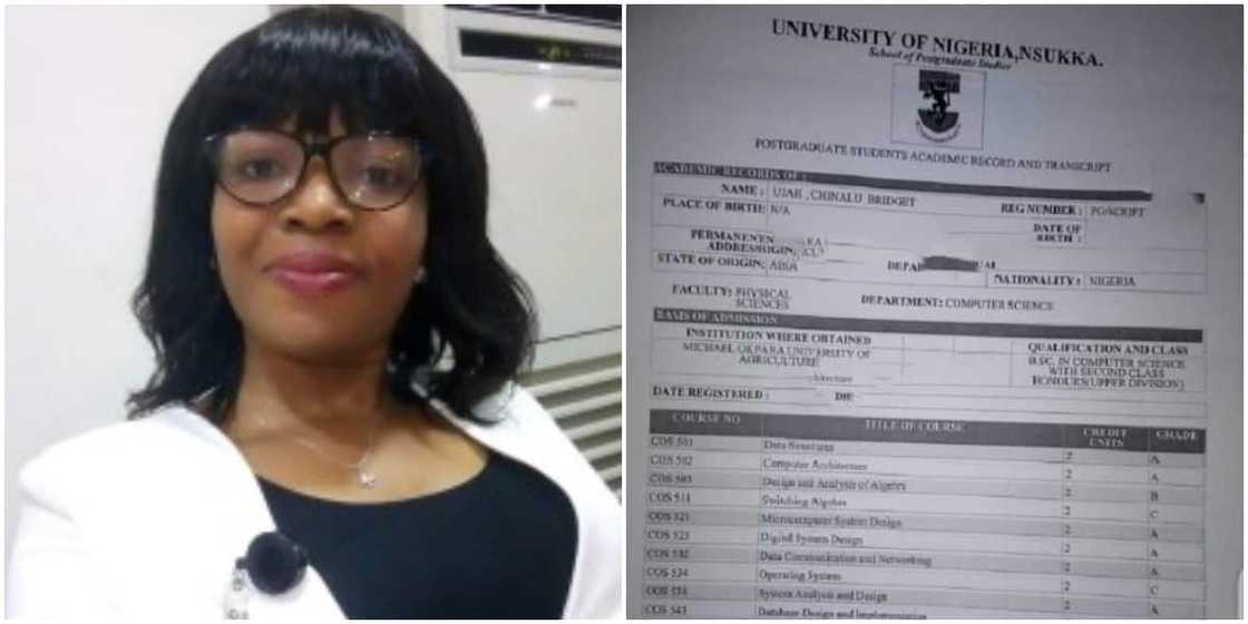Joy as Nigerian lady celebrates bagging master's degree, showcases her fine results Joy as Nigerian lady celebrates bagging master's degree, showcases her fine results