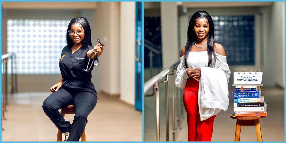 Ghanaian lady Betty Mac-Eddy Azumah is happy to graduate as a Physician Assistant. Ghanaian lady Betty Mac-Eddy Azumah is happy to graduate as a Physician Assistant.