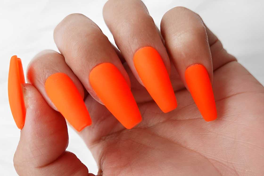 Electric orange nails Electric orange nails