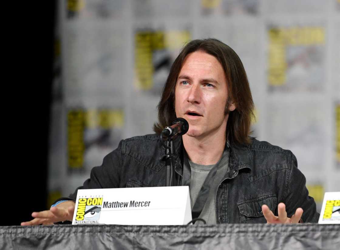 Matthew Mercer speaks at the 2023 Comic-Con International: San Diego at San Diego Convention Center.