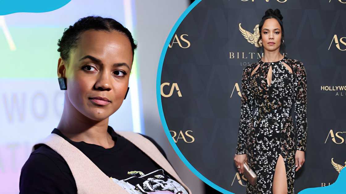 Maria Sten during an interviiew and during a red carpet moment Maria Sten during an interviiew and during a red carpet moment