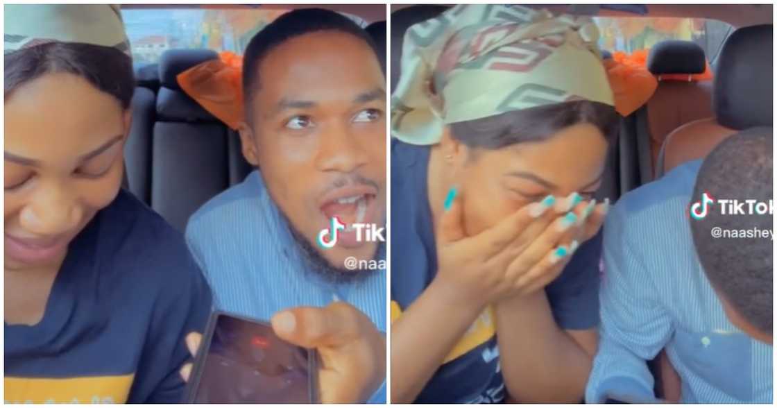 Lovers surprised after a friend lied about one of them